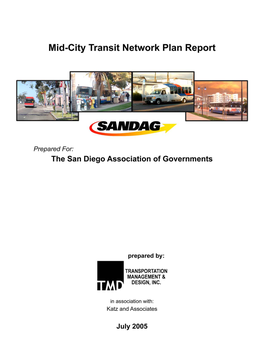 Mid-City Transit Network Plan Report Table of Contents
