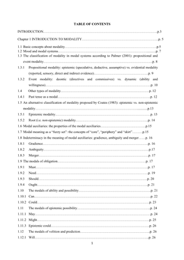 1 Table of Contents Introduction……………………………………………………………………………………