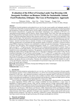 Evaluation of the Effect of Grazing Lands Top Dressing with Inorganic