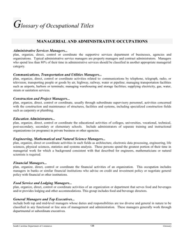 Glossary of Occupational Titles