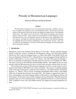 Prosody in Mesoamerican Languages