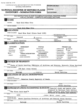 National Register of Historic Places Inventory « Nomination Form