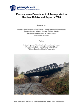 Penndot Section 106 Annual Report