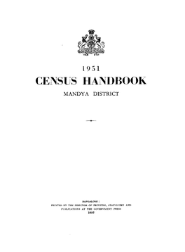 Census Handbook, Mandya