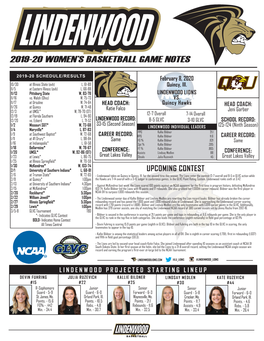 2019-20 Women's Basketball Game Notes