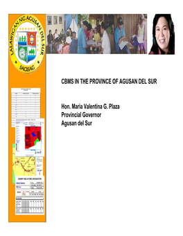 Cbms in the Province of Agusan Del Sur