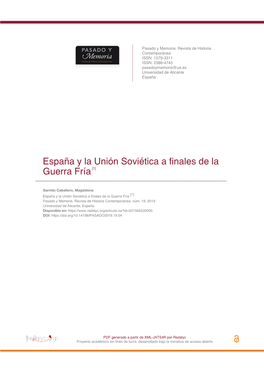 España Y La Unión Soviética a Finales De La Guerra Fría [1]