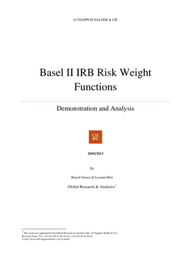 Basel II IRB Risk Weight Functions