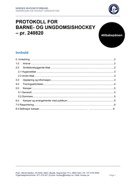 Protokoll for Barne- Og Ungdomsishockey