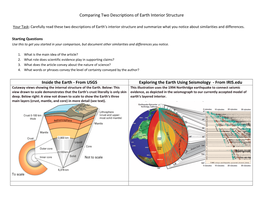 Comparing Two Descriptions of Earth Interior Structure