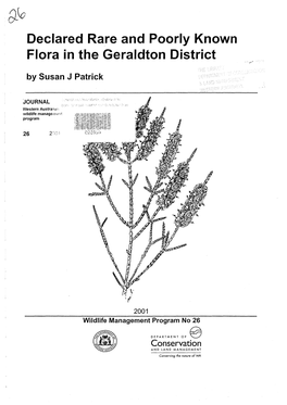 Declared Rare and Poorly Known Flora in the Geraldton District by Susan J Patrick
