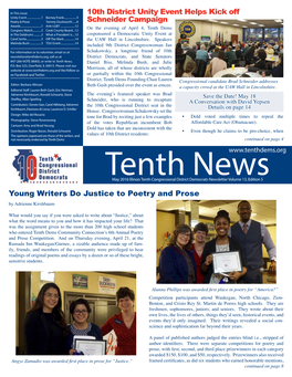 10Th District Unity Event Helps Kick Off Schneider Campaign Young Writers Do Justice to Poetry and Prose