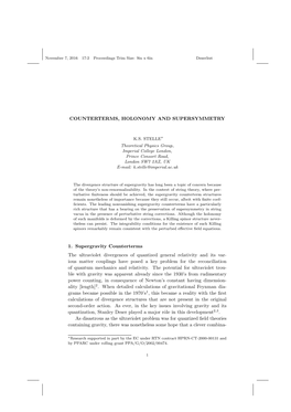 Counterterms, Holonomy and Supersymmetry