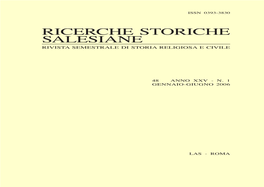 RICERCHE STORICHE SALESIANE Rivista Semestrale Di Storia a Cura Religiosa E Civile Dell’Istituto Storico Salesiano - Roma ABBREVIAZIONI