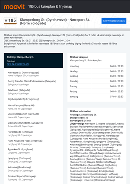 185 Bus Køreplan & Linjemap