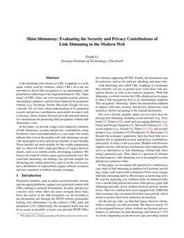 Evaluating the Security and Privacy Contributions of Link Shimming in the Modern Web