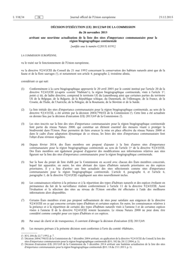 Décision D'exécution (Ue) 2015/ 2369 De La Commission