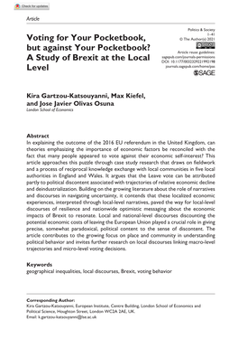 A Study of Brexit at the Local Level