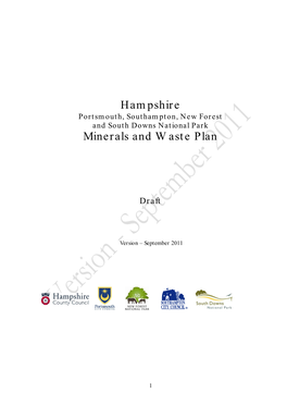 Hampshire Minerals and Waste Plan
