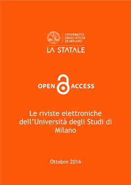 Le Riviste Elettroniche Dell'università Degli Studi Di Milano