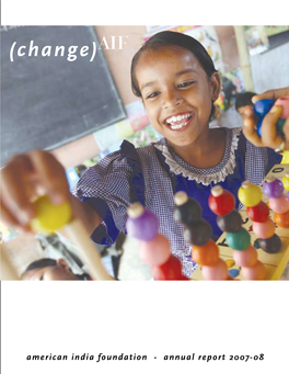 Annual Report 2007-08 Cover: Aarti Kumari, 7 Years Old, Explores Math Through Colorful Learning Tools