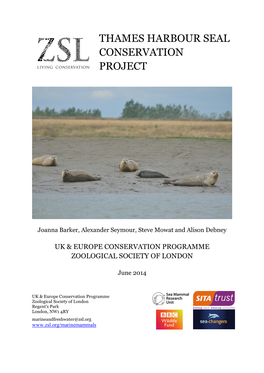 Thames Harbour Seal Conservation Project