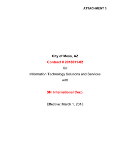 City of Mesa, AZ Contract # 2018011-02 for Information Technology Solutions and Services With