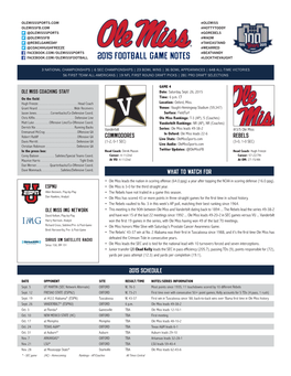 2015 Football Game Notes #Lockthevaught