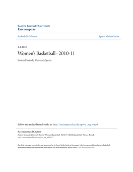 Women's Basketball - 2010-11 Eastern Kentucky University Sports