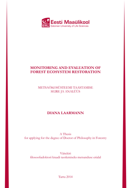 Monitoring and Evaluation of Forest Ecosystem Restoration