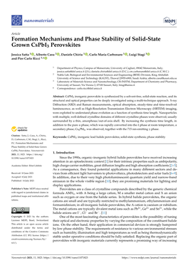 Formation Mechanisms and Phase Stability of Solid-State Grown Cspbi3 Perovskites