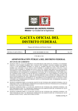 Gaceta Oficial Del Distrito Federal