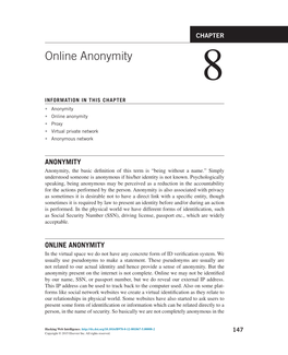 Online Anonymity 8