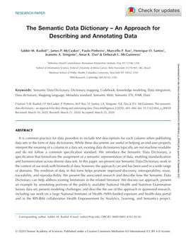 The Semantic Data Dictionary – an Approach for Describing and Annotating Data