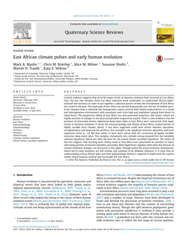 East African Climate Pulses and Early Human Evolution
