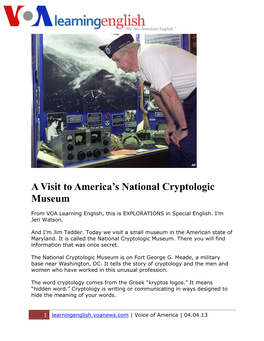 A Visit to America's National Cryptologic Museum