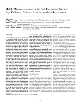 Middle Miocene Extension in the Gulf Extensional Province, Baja California: Evidence from the Southern Sierra Juarez