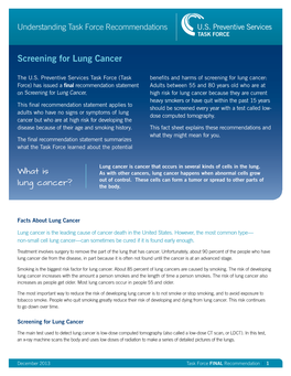 Screening for Lung Cancer