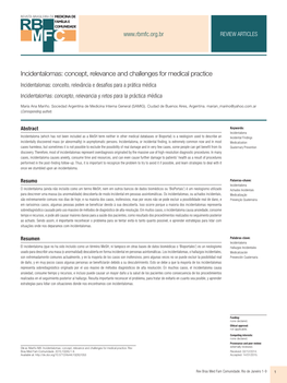 Incidentalomas: Concept, Relevance and Challenges for Medical Practice