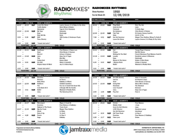 RADIOMIXES RHYTHMIC Show Number: 1950 for Air Week Of: 12/09/2019