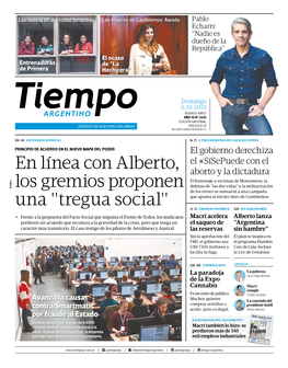 En Línea Con Alberto, Los Gremios Proponen