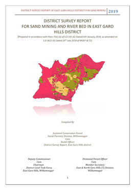 District Survey Report of East Garo Hills District for Sand Mining 2019
