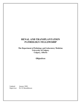 Renal and Transplantation Pathology Fellowship