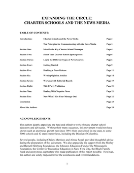 Charter Schools and the News Media