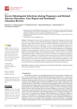 Severe Odontogenic Infections During Pregnancy and Related Adverse Outcomes