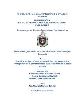 Universidad Nacional Autónoma De Nicaragua, Managua / UNAN-Managua