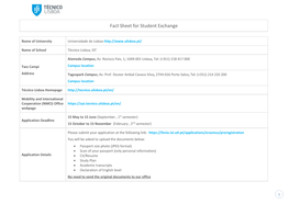 Fact Sheet for Student Exchange