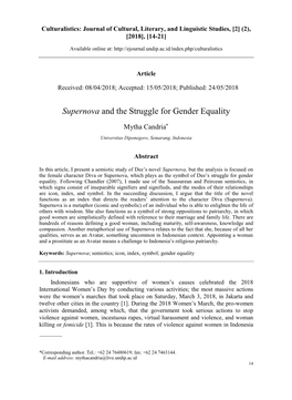 Supernova and the Struggle for Gender Equality