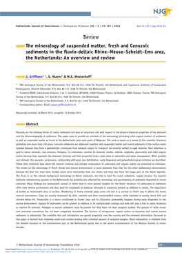 Review the Mineralogy of Suspended Matter, Fresh and Cenozoic Sediments in the ﬂuvio-Deltaic Rhine–Meuse–Scheldt–Ems Area, the Netherlands: an Overview and Review