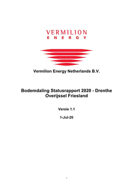 Bodemdaling Statusrapport 2020 - Drenthe Overijssel Friesland